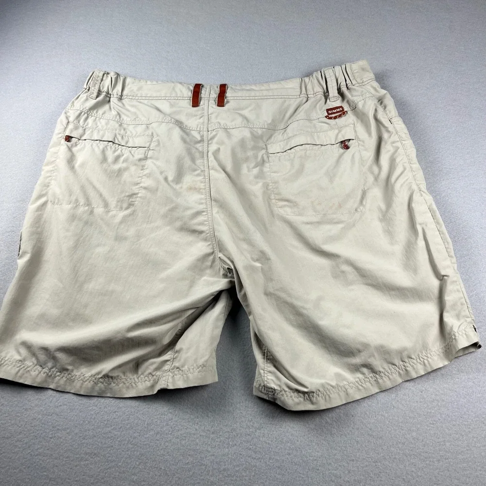 Simms COR3 Men's Fishing Shorts Stone Beige Nylon Cargo Hiking Size Large